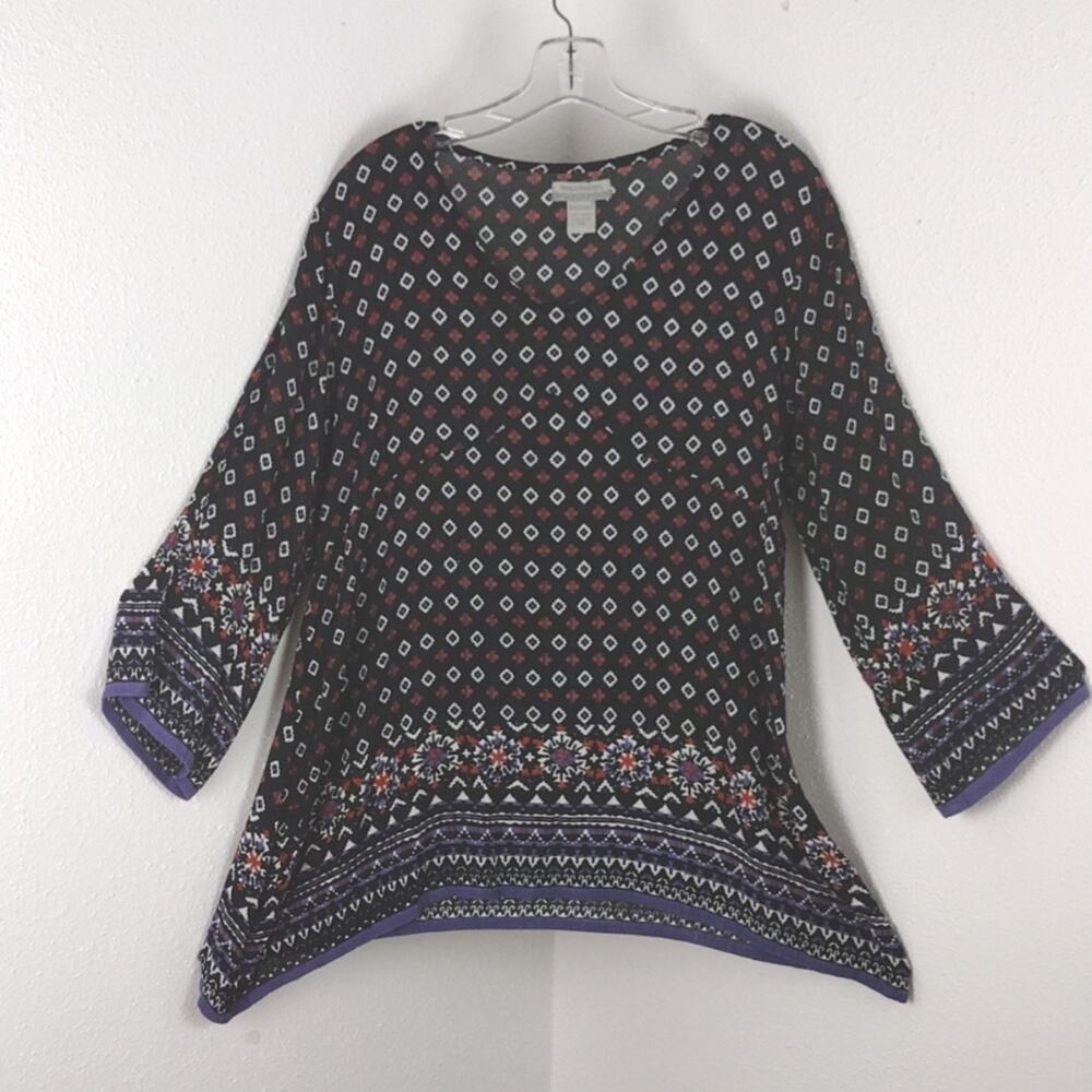 World Market Top Black with designs S/M